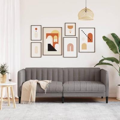 Tweezitsbank stof taupe