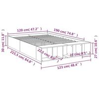 Bedframe bewerkt hout grijs sonoma eikenkleurig 120x190 cm - thumbnail