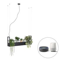 QAZQA Smart hanglamp zwart met rek incl. 4 Wifi GU10 - Cage Rack - thumbnail