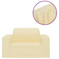 VidaXL Bankhoes stretch polyester jersey crèmekleurig - thumbnail