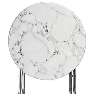 Statafel Marmerlook Wit rond 60cm Inklapbaar