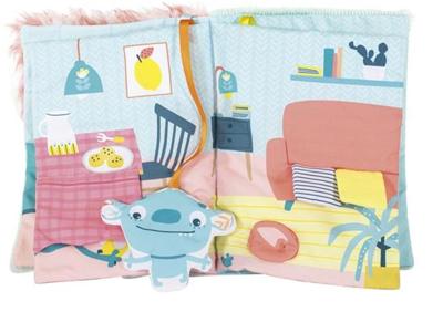 Miniland babyboekje monster 21 x 27 cm katoen blauw/oranje