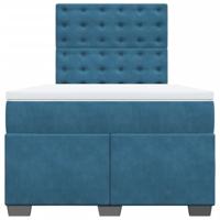 Boxspring met matras fluweel blauw 120x190 cm - thumbnail