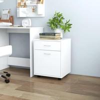 VidaXL Rolkast 45x38x54 cm bewerkt hout wit - thumbnail
