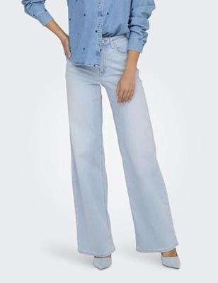 Only Onlmadison Blush Hw Wide Dnm Cro495 Noos Loose Fit Light Blue Bleached Denim