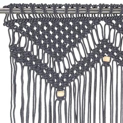 VidaXL Gordijn macramé 140x240 cm katoen antraciet VidaXL Gordijn macramé 140x240 cm katoen antraciet