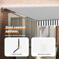 VidaXL Inklapbaar zonnescherm antraciet en wit 300 x 250 cm - thumbnail