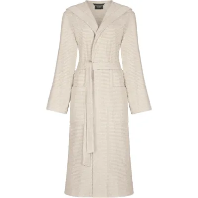 Cawö Cawö Home Dames Badjas met Capuchon 6227 travertin XL