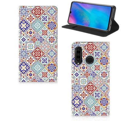 Huawei P30 Lite New Edition | Standcase | Tiles Color Huawei P30 Lite New Edition | Standcase | Tiles Color