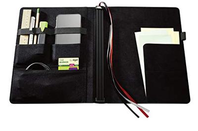 Sigel SI-CF110 Business Organiser Conceptum Flex Kunstleer, A4, Zwart, Leeg, 3 Metalen Geleiders Elastieksluiting, Pennenlus En - thumbnail