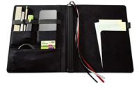 Sigel SI-CF110 Business Organiser Conceptum Flex Kunstleer, A4, Zwart, Leeg, 3 Metalen Geleiders Elastieksluiting, Pennenlus En - thumbnail