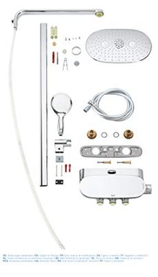 Grohe Rainshower SmartControl 360 Duo regendoucheset met 4 straalsoorten en thermostaatkraan Ø36cm chroom - thumbnail