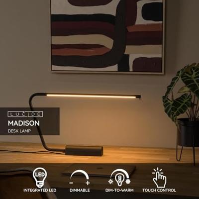 Lucide MADISON - Bureaulamp - LED Dimb. - 1x6,5W 2700K - Zwart