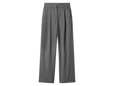 esmara Dames flanellen broek - Wide leg (Grijs, 42)