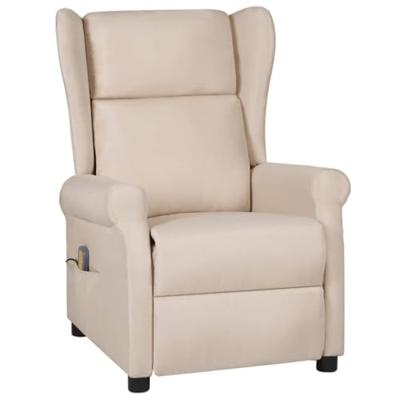 vidaXL Massagestoel stof crèmekleurig