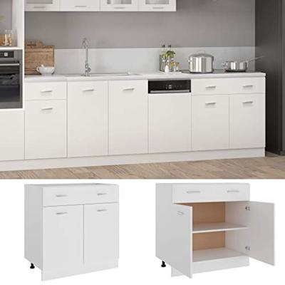 Onderkast met lade Lyon 80x46x81,5 cm bewerkt hout wit