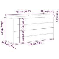 2-delige Badkamermeubelset bewerkt hout sonoma eikenkleurig - thumbnail