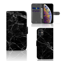 Apple iPhone 11 Bookcase Marmer Zwart - Origineel Cadeau Vader - thumbnail