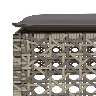 5-delige Loungeset met kussens poly rattan grijs - thumbnail