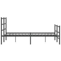 Bedframe met hoofd- en voeteneindemetaal zwart 135x190 cm - thumbnail