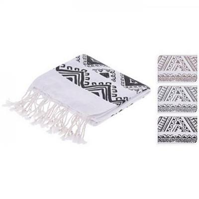 H&S Collection Hamamdoek 180 x 90 cm Hammamdoek Katoen Hamamdoek Zwart-Wit