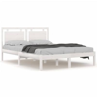 Bedframe massief hout wit 160x200 cm