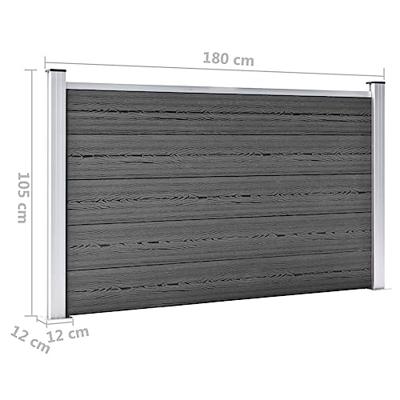 Schuttingpaneel 180x105 cm HKC zwart