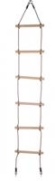 SwingKing touwladder met oogringen en 6 houten treden - thumbnail