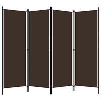 Kamerscherm met 4 panelen 200x180 cm bruin - thumbnail