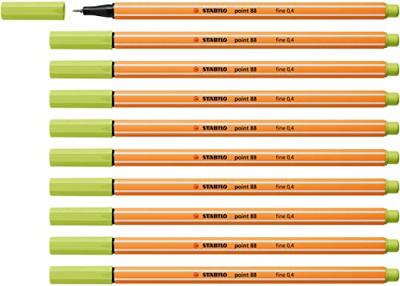 Fineliner stabilo point 88/14 f vleugje limoen | 10 stuks