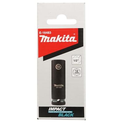 Makita E-16483 Impact Black Krachtdop 1/2" lang | 18 mm