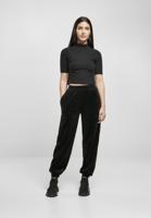 Urban Classics / joggingbroek Ladies Velvet in zwart - thumbnail