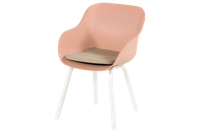 Hartman Le Soleil Element dining stoel wit frame kuip Pink met taupe kussen - thumbnail