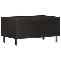 Salontafel 80x50x40 cm massief mangohout zwart - thumbnail
