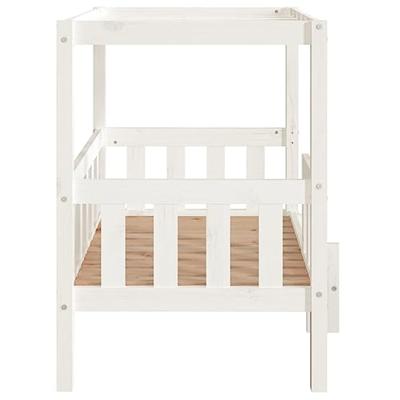 Hondenmand 95,5x73,5x90 cm massief grenenhout wit