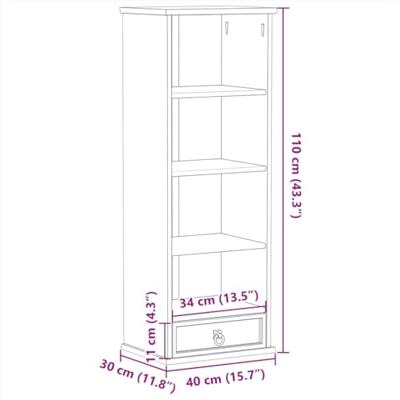 Cd-kast Corona 40x30x110 cm massief grenenhout