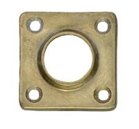 Rozetten vierkant 38x38x5mm messing getrommeld - thumbnail