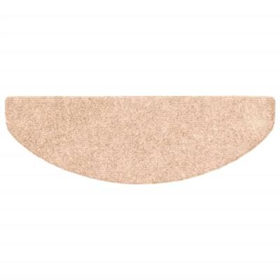 VidaXL Trapmatten zelfklevend 65x21x4 cm naaldvilt crèmekleurig 15 st VidaXL Trapmatten zelfklevend 65x21x4 cm naaldvilt crèmekleurig 15 st