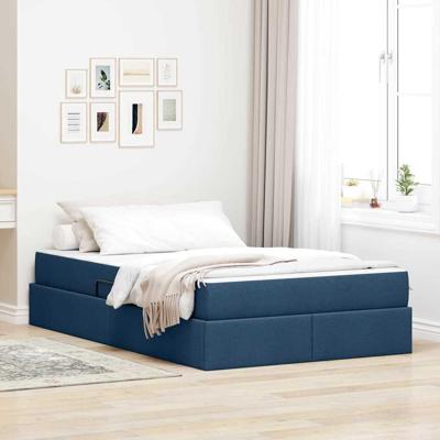 Opbergbed met matras met matras Blauw 120 x 200 cm Polyester