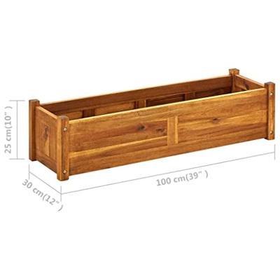 Plantenbak verhoogd 100x30x25 cm acaciahout Plantenbak verhoogd 100x30x25 cm acaciahout
