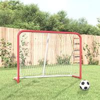 VidaXL Hockeydoel met net 153x60x118 cm staal en polyester rood en wit - thumbnail