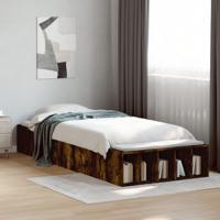 Bedframe bewerkt hout gerookt eikenkleurig 90x190 cm - thumbnail