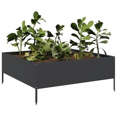 VidaXL Plantenbak verhoogd 100x100x25 cm staal zwart