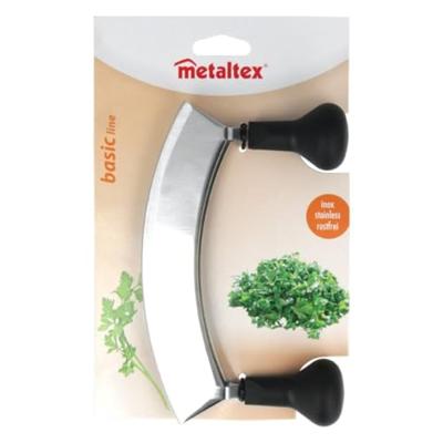 Metaltex hakmes met dubbele messen rvs/zwart