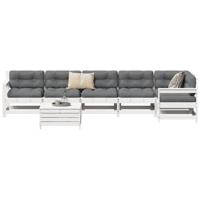 7-delige Loungeset massief grenenhout wit - thumbnail