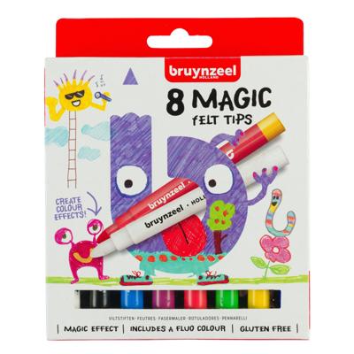Viltstift Bruynzeel Kids Magic set à 8 kleuren | 6 stuks