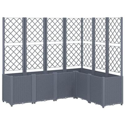 Plantenbak met latwerk 160x120x140 cm polypropeen grijs Plantenbak met latwerk 160x120x140 cm polypropeen grijs