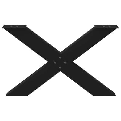 Salontafelpoten 2 st X-vormig 70x(42-43) cm staal zwart