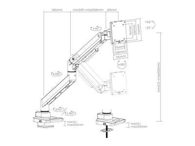 Equip 650180 monitorarm Zwart Equip 650180 monitorarm Zwart