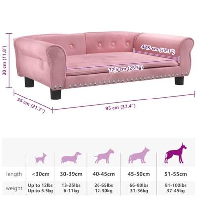 VidaXL Hondenmand 95x55x30 cm fluweel roze
